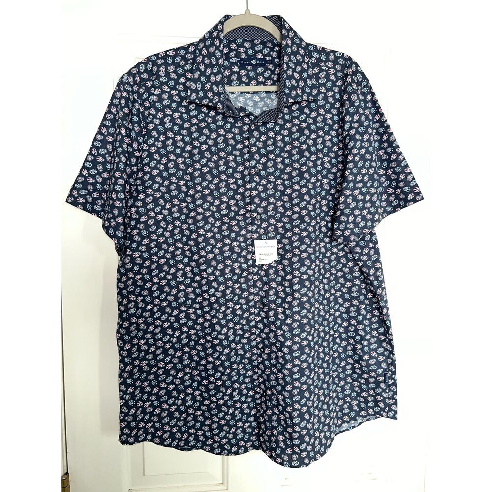 Stone Rose-SSW Navy Skulls/Flowers - size XXL